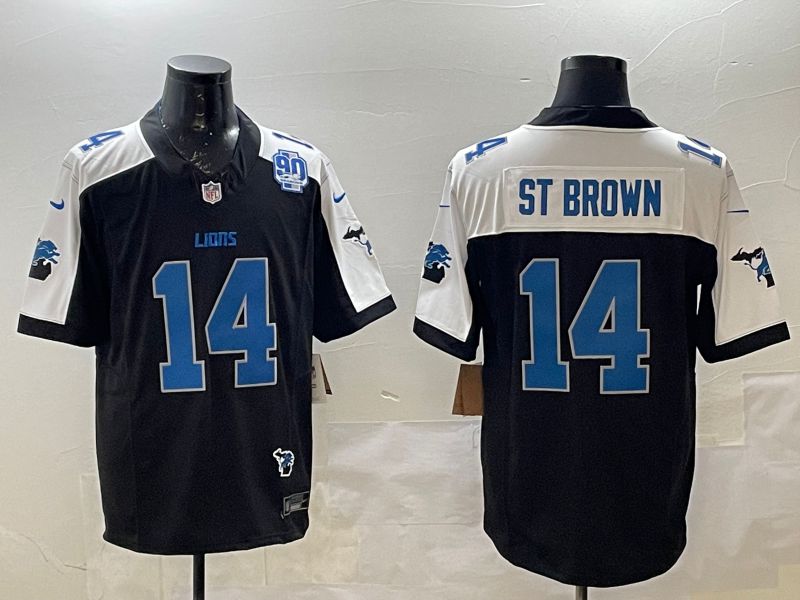 Men Detroit Lions #14 St Brown Black Thanksgiving three generations 2025 Nike Limited NFL Jersey style 2->nba t-shirts->Sports Accessory